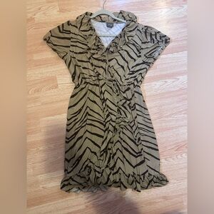 Zebra Printโ Ruffle Dress Mini Size XL
